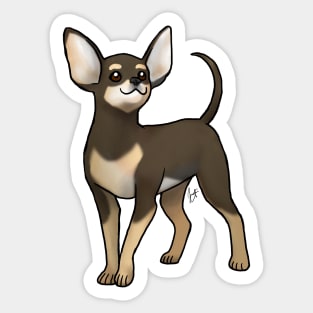 Dog - Russian Toy - Smooth Coat Black and Tan Sticker